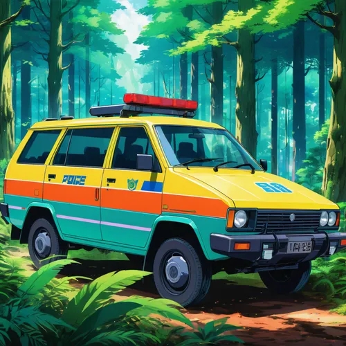 emergency ambulance,ambulance,paramedic,emergency vehicle,mountain rescue,mitsubishi delica,nissan caravan,emergency medicine,suzuki wagon r,vanagon,adventure game,vw van,travel van,van,patrol cars,retro vehicle,tata sumo,toyota liteace,mitsubishi endeavor,illustration of a car,Illustration,Japanese style,Japanese Style 03