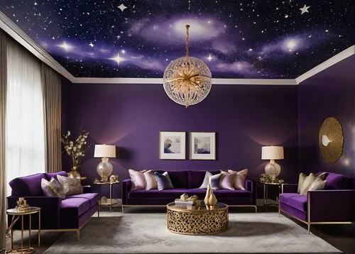 purple,rich purple,fairy galaxy,purple wallpaper,great room,morado,nursery decoration,galactic,wallcoverings,gold and purple,starry sky,purple and gold,interior decoration,light purple,purple moon,chambre,galaxity,redecorate,sleeping room,decore,Art,Artistic Painting,Artistic Painting 47