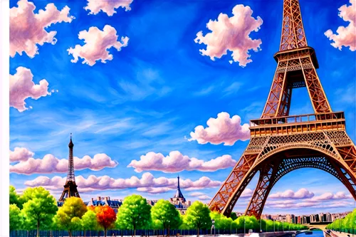 french digital background,paris clip art,eiffel,cartoon video game background,eifel,parigi,eiffel tower,universal exhibition of paris,the eiffel tower,landscape background,eiffel tower french,paris,pariz,paree,france,world digital painting,parisii,3d background,pointillist,eurotower,Conceptual Art,Daily,Daily 17