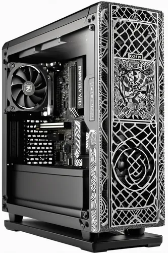 fractal design,barebone computer,motherboard,graphic card,pc tower,pc,gpu,desktop computer,pro 50,old rig,computer cooling,computer workstation,muscular build,steam machines,video card,compute,blackmagic design,2080 graphics card,pro 40,cable management,Illustration,Black and White,Black and White 11