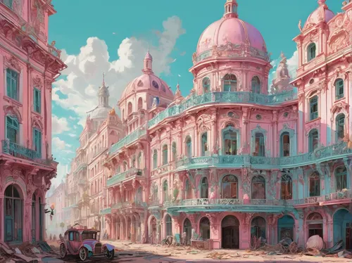 pink city,hawa mahal,venetian,venetian hotel,havana,old havana,venezia,bombay,jaipur,beautiful buildings,medina,odessa,ancient city,marble palace,st petersburg,grand hotel,palace,baroque,city palace,venice square,Conceptual Art,Fantasy,Fantasy 24