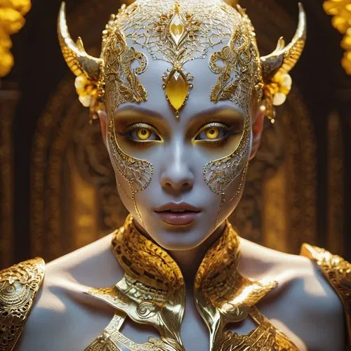 amidala,golden mask,kinnara,gold mask,akhnaten,garuda,golden crown,etheria,akasha,avatar,fantasy portrait,sotha,golden eyes,the enchantress,dark elf,gold eyes,gold crown,estess,priestess,zauriel,Photography,General,Realistic