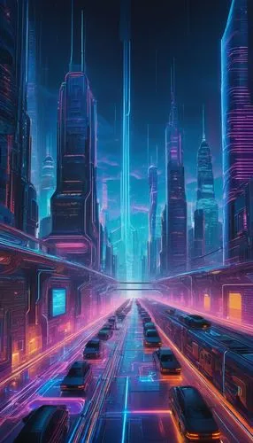 futuristic landscape,cyberpunk,cityscape,futuristic,metropolis,colorful city,fantasy city,city highway,cyberspace,dystopian,neon arrows,vapor,dystopia,scifi,cities,city at night,cyber,sci - fi,sci-fi,shanghai,Conceptual Art,Daily,Daily 19