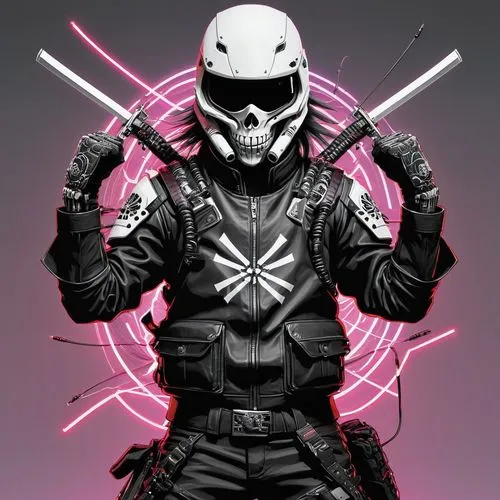 pink vector,cybernetic,cyberdog,crossbones,starkiller,strider,ronin,mute,killzone,cyberpatrol,cybernetically,cyber,neon arrows,bangalter,calibrations,timecop,cyberathlete,raiden,cyberian,cyberpunks,Illustration,Realistic Fantasy,Realistic Fantasy 03