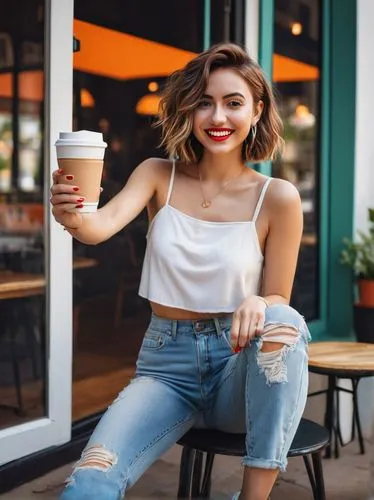 woman drinking coffee,barista,coffee background,woman at cafe,drinking coffee,cortado,a buy me a coffee,neon coffee,coffee cup sleeve,cappuccino,holding cup,girl in t-shirt,café au lait,cute coffee,frappé coffee,coffee shop,a cup of coffee,women at cafe,hot coffee,coffee,Conceptual Art,Daily,Daily 12