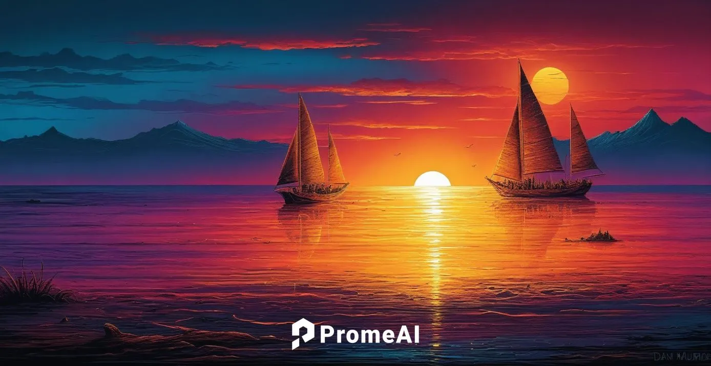 sunset at africa,sailing boats,sailing boat,sailboats,sailboat,sailing,sailing ships,boat landscape,sail boat,fantasy landscape,world digital painting,sailing orange,sea landscape,fantasy picture,sail