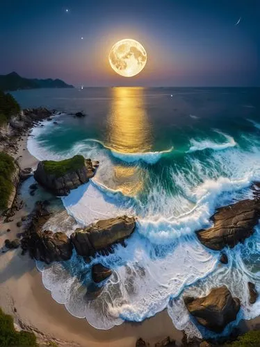 moonlit night,full moon,blue moon,moonstruck,moonbow,moonlit,Illustration,Realistic Fantasy,Realistic Fantasy 02