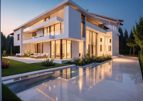 a luxurious residence on the outskirts of a beautiful park,modern house,villa,inmobiliaria,holiday villa,luxury property,inmobiliarios,Photography,General,Realistic