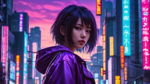 Close-up of the city with neon sunset in the background, Synthwave City, vaporwave city, Synthwave aesthetics, Neon City in the background, Background of Neo Tokyo, Neon metropolis in the background, 