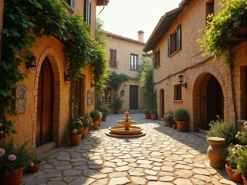 courtyards,cortile,pienza,tuscan,courtyard,provencal,tuscany,medieval street,quirico,terracotta tiles,provencal life,montalcino,toscane,patio,mougins,inside courtyard,provence,biot,the cobbled streets,cobblestone,Photography,General,Realistic