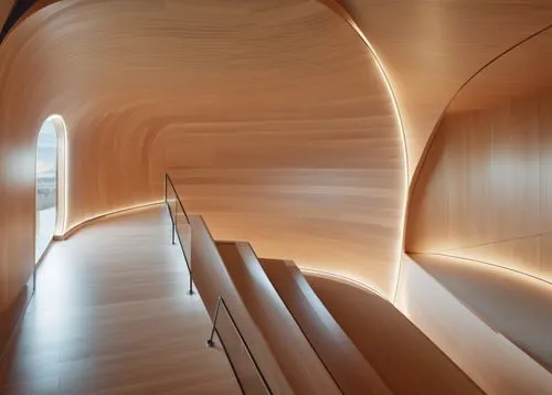 Innenraum, Theater Publikum, Türen, Geländer, Holzausbau, modern, Wand aus Holz, futuristisch, Decke abgerundet wie in einer Kugel, Blick auf die Bühne,walt disney concert hall,goetheanum,carrels,dayl