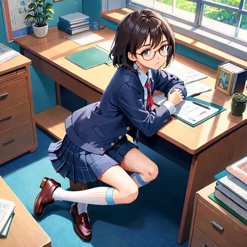 ritsuko,megumi,sayoko,hikikomori,yanmei,desk,Anime,Anime,Realistic