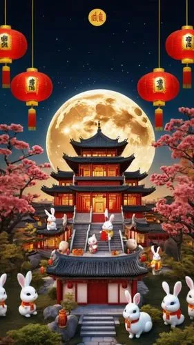 mid-autumn festival,cartoon video game background,japon,spring festival,oriental painting,asian architecture,hall of supreme harmony,japanese background,japan's three great night views,yimou,lucky cat,japanese culture,okami,japanese art,lanterns,heian,moonlit night,full moon day,wolong,beautiful japan