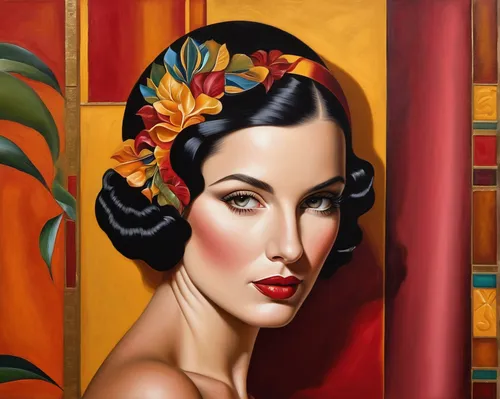 art deco woman,geisha girl,italian painter,art deco,geisha,dita,oil painting on canvas,art painting,meticulous painting,art deco frame,oriental girl,oil painting,woman at cafe,ann margarett-hollywood,oriental princess,jasmine crape,flamenco,orientalism,vintage art,carol m highsmith