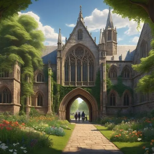 violet evergarden,arrietty,gondolin,nargothrond,bloomgarden,symphonia,geass,dandelion hall,hogwarts,magisterium,english garden,rivendell,flitwick,fairy tale castle,oxbridge,maplecroft,aerith,alfheim,archway,thingol,Illustration,Abstract Fantasy,Abstract Fantasy 16