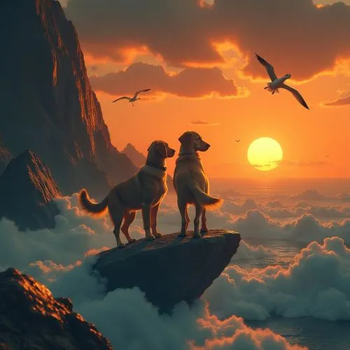 chomet,flying dogs,disneynature,hosoda,shepherd romance,boy and dog,Conceptual Art,Fantasy,Fantasy 22