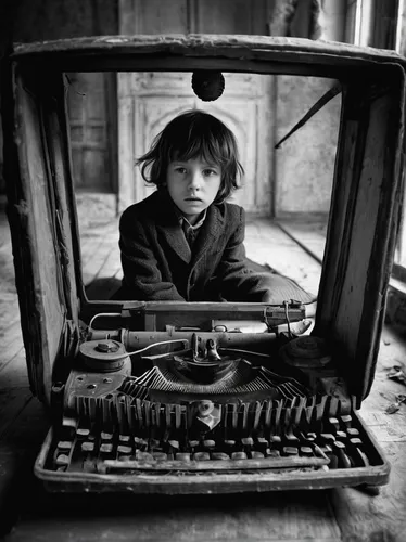 Imagine a thrilling adventure where the protagonist gets trapped inside a malicious webpage.,children of war,gunsmith,photographing children,war correspondent,vintage children,child with a book,heavy 