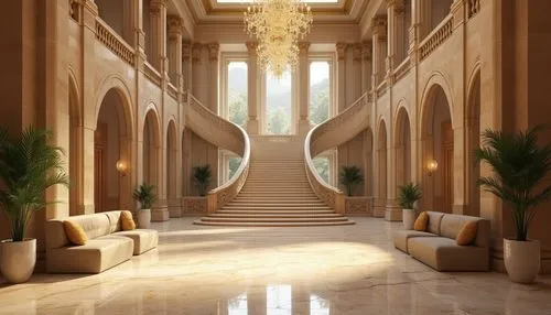 hallway,hallway space,corridor,3d rendering,theed,amanresorts,corridors,staircase,art deco,marble palace,entrance hall,3d render,3d rendered,luxury home interior,render,staircases,outside staircase,lobby,foyer,hall of the fallen,Photography,General,Realistic