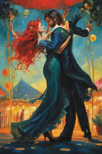 Write a romantic comedy where two strangers meet and fall in love at Redpoint Gainesville's annual summer festival.,latin dance,argentinian tango,dancing couple,ballroom dance,salsa dance,waltz,flamen