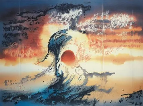 rising sun,tsuneo,japanese art,samuil,chiyonofuji,samudra,Illustration,Paper based,Paper Based 30