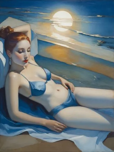 Moonlit Serenity by the Sea ,Passion Sexy Painting ,Naked Woman  Abstract Body Art Oil Painting
,lempicka,david bates,wesselmann,whitmore,currin,fischl,flandrin,lacombe,hildebrandt,mcquade,feitelson,t