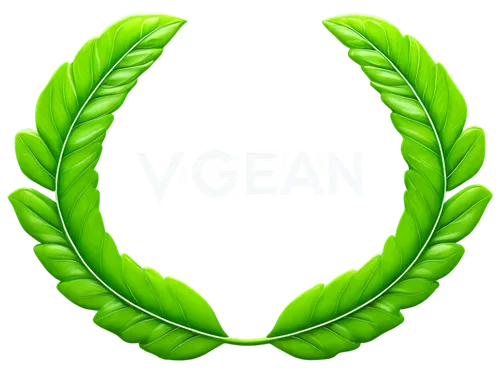 Vegan logo, modern design, bold font, green leaf symbol, circle shape, glossy effect, 3D appearance, bright green color, white background, centered composition, soft lighting, high contrast, PNG with 