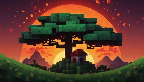 mushroom landscape,tree mushroom,pixel art,isolated tree,growth icon,forest tree,flourishing tree,mushroom island,a tree,small tree,dusk background,tangerine tree,tree,magic tree,cut tree,strange tree,forest background,treehouse,cardstock tree,tree torch,Illustration,Abstract Fantasy,Abstract Fantasy 15