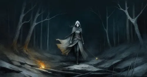 a person standing in the middle of a forest,finrod,mirkwood,gorgoroth,melkor,morgoth,hecate,norns,moonsorrow,elenore,angmar,swath,patronus,thingol,slender,jordison,isoline,glorfindel,malefic,covens,th