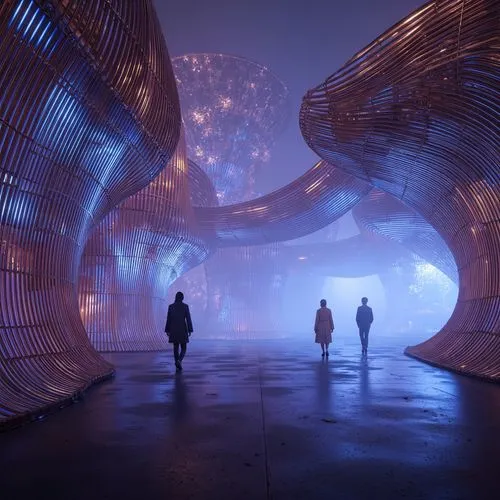 futuristic art museum,heatherwick,arcology,universum,futuristic landscape,futuristic architecture,snohetta,veil fog,wormhole,imaginarium,ring fog,graecorum,imaginaerum,hudson yards,inhabitable,continuum,boomerang fog,atmospheres,burning man,sky space concept