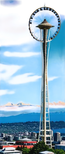 space needle,seattle,the needle,everett,image editing,tantalus,skycraper,cleanup,crescent city,washington,tilt shift,aaa,futuristic architecture,olympia washington,honolulu,2022,image manipulation,sky city,skyline,skyway,Illustration,Realistic Fantasy,Realistic Fantasy 11