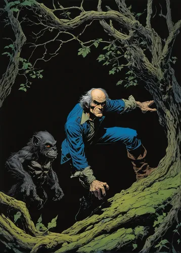 wolfman,tree man,monkey island,forest man,farmer in the woods,arborist,woodsman,foraging,capuchin,tree pruning,groot super hero,groot,the collector,stan lee,cool woodblock images,forest workers,glean,question oaks,foragers,primitive man,Conceptual Art,Daily,Daily 09