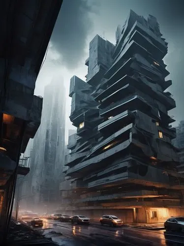 arcology,futuristic architecture,morphosis,unbuilt,coldharbour,apartment block,imperialis,hawken,futuristic landscape,destroyed city,bjarke,high rises,apartment blocks,theed,barad,cosmodrome,dishonored,ziggurats,weyland,arkham,Illustration,Realistic Fantasy,Realistic Fantasy 16