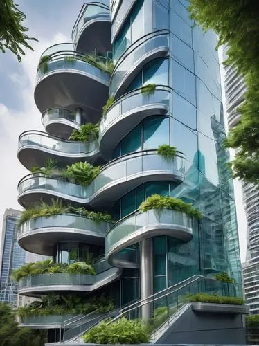 futuristic architecture,arcology,futuristic landscape,modern architecture,residential tower,escala,morphosis,glass building,terraformed,biomimicry,ecotopia,multistorey,futuristic art museum,solar cell base,sky apartment,skyscraper,arhitecture,interlace,kirrarchitecture,planta,Illustration,Realistic Fantasy,Realistic Fantasy 15