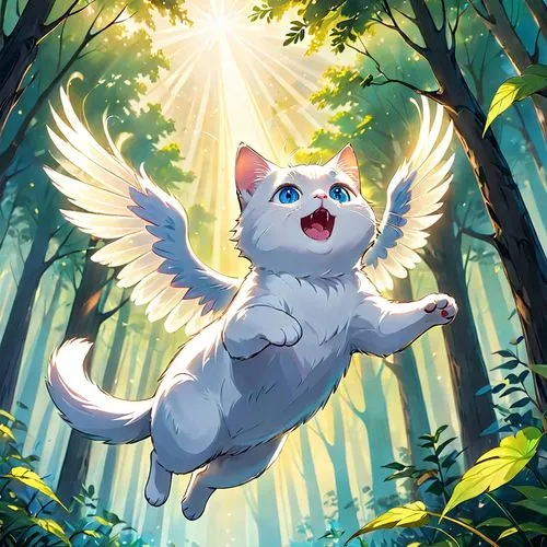 ori-pei,dog angel,griffon bruxellois,gryphon,cat vector,white cat,griffin,flying girl,forest animal,owl background,fairy penguin,game illustration,cat child,capricorn kitz,felidae,cartoon cat,flying heart,guardian angel,pegasus,magpie cat,Anime,Anime,General