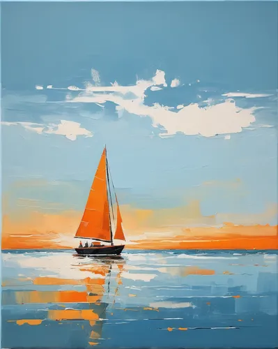 sailing boat,sailing orange,sailboat,sailing-boat,sail boat,sailing,sailing boats,sailing vessel,sailboats,sailing blue yellow,boat landscape,sail,sea sailing ship,sail ship,felucca,sailing ship,sailer,sea landscape,boat on sea,red sail,Illustration,Paper based,Paper Based 07