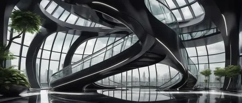 futuristic architecture,arcology,oscorp,futuristic art museum,morphosis,futuristic landscape,titanum,spiral staircase,glass building,helix,safdie,sky space concept,skybridge,biospheres,lair,staircase,winding staircase,alchemax,enclosed,biosphere,Conceptual Art,Fantasy,Fantasy 34