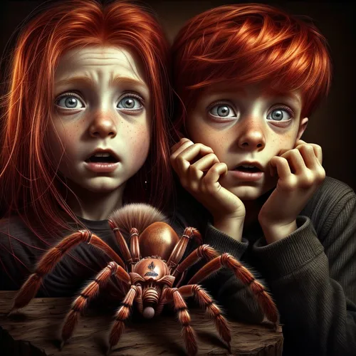 redbacks,redback,shelob,arthropods,redheads,little boy and girl,arachnids,chiggers,spiderbait,opiliones,ixodes,anabelle,tarantula,arachnoid,arachnologist,arachnid,kids illustration,cephalothorax,airachnid,arachnophobia