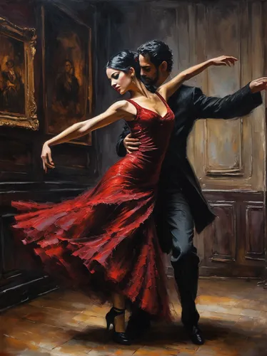 latin dance,ballroom dance,argentinian tango,dancers,dancesport,dancing couple,flamenco,salsa dance,waltz,dance,tango argentino,love dance,tango,valse music,dance with canvases,dancing,man in red dress,dance of death,dancer,to dance,Conceptual Art,Oil color,Oil Color 06