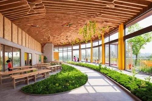 school design,gensler,bohlin,daylighting,canteen,archidaily,nurseries,breezeway,biopiracy,collaboratory,timber house,cohousing,snohetta,garden of plants,arborway,passivhaus,ecovillages,googleplex,ecovillage,hahnenfu greenhouse,Illustration,Japanese style,Japanese Style 05