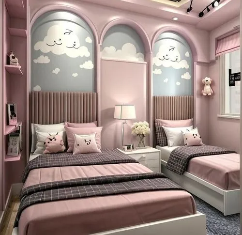 baby room,the little girl's room,children's bedroom,sleeping room,kids room,great room,bedroom,canopy bed,baby pink,room newborn,color pink white,light pink,doll house,nursery decoration,baby bed,beau