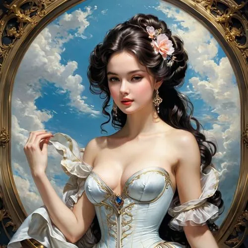 victorian lady,rococo,mademoiselle,duchesse,baroque angel,fantasy portrait,Conceptual Art,Fantasy,Fantasy 24