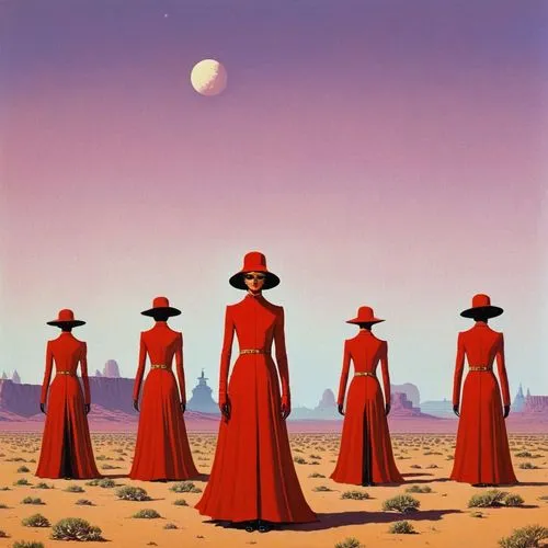 mcquarrie,handmaids,women silhouettes,barsoom,red planet,fembots,Conceptual Art,Sci-Fi,Sci-Fi 17