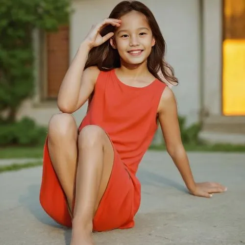 girl in red dress,little girl in pink dress,children's photo shoot,little girl dresses,relaxed young girl,gapkids,Hi-top Fade Hair,Pure Color,Medium Grey