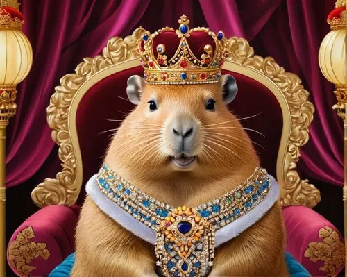 hrh,musical rodent,kingisepp,king caudata,capybara,guinea pig,rodentia,the ruler,gold agouti,gerbil,guinea,guineapig,monarchic,kingly,majestie,hamsterley,hamsterdam,emperor,schweinitz,heraldic animal,Illustration,Japanese style,Japanese Style 04