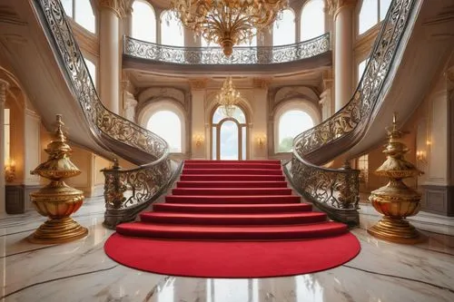 crown palace,opulence,palatial,staircase,ritzau,baccarat,opulently,opulent,grand hotel europe,palladianism,winding staircase,europe palace,circular staircase,marble palace,chateauesque,luxury property,outside staircase,chateau,extravagance,grandeur,Illustration,Retro,Retro 11