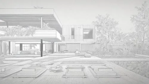 house drawing,dunes house,mid century house,3d rendering,modern house,rendering,archidaily,concrete,cubic house,house in the forest,residential house,frame house,gray-scale,matruschka,kirrarchitecture