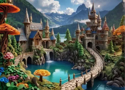 fantasy landscape,fairy village,fairy world,fantasy world,fantasy city,elves country,rivendell,fantasy picture,fairy tale castle,3d fantasy,gondolin,fairyland,cartoon video game background,imaginationland,fantasy art,fantasyland,nargothrond,alfheim,adventure bridge,skylands,Unique,Paper Cuts,Paper Cuts 09