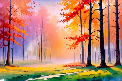 watercolor background,autumn forest,autumn landscape,autumn background,fall landscape,forest landscape,autumn scenery,autumn trees,forest background,landscape background,watercolor paint strokes,autumn morning,autumn idyll,autumn walk,autumn day,watercolor painting,watercolor,watercolor leaves,watercolor tree,nature background,Conceptual Art,Oil color,Oil Color 20