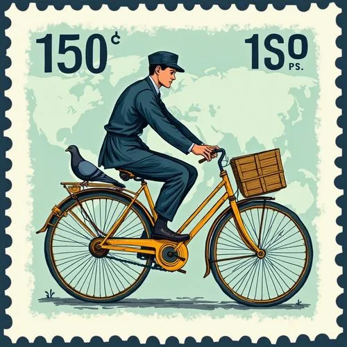 postage stamps,velib,velocipede,ciclista,philately,mailmen