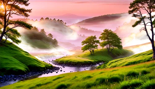 landscape background,fantasy landscape,nature background,river landscape,nature landscape,foggy landscape,beautiful landscape,landscape nature,virtual landscape,mountain landscape,background view nature,moss landscape,world digital painting,green landscape,mountain scene,cartoon video game background,forest landscape,alpine landscape,an island far away landscape,nature wallpaper,Illustration,Realistic Fantasy,Realistic Fantasy 20